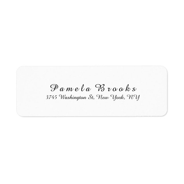 Stylish Script Modern White Plain Elegant Unique (Front)