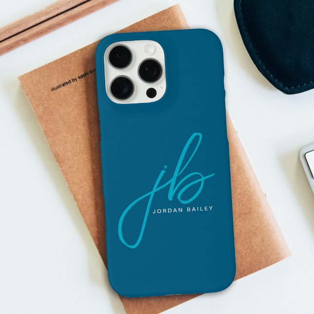 Stylish Script Monogram Initials and Name Case-Mate iPhone Case (Creator Uploaded)