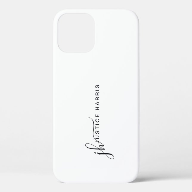 Stylish Script Monogram Modern Minimalist Case-Mat Case-Mate iPhone Case (Back)