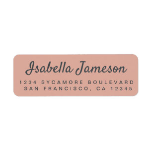 Stylish Script Name Dusty Pink Return Address