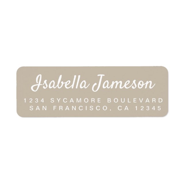 Stylish Script Name Grey Return Address (Front)