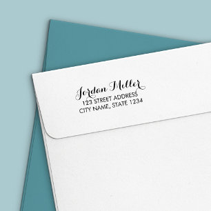 Stylish Script Name Home Address Self-inking Stamp