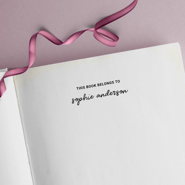 Stylish Script Name This Book Belongs To Self-inking Stamp (Creator Uploaded)