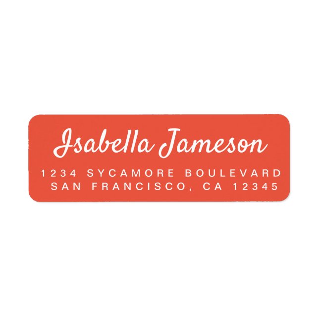 Stylish Script Orange Red (Front)