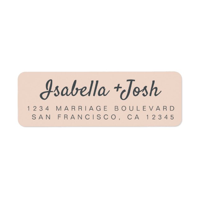 Stylish Script Pink Wedding Return Address (Front)