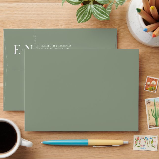 Stylish Script | Pre-Addressed Photo Lined Envelope (Desk)