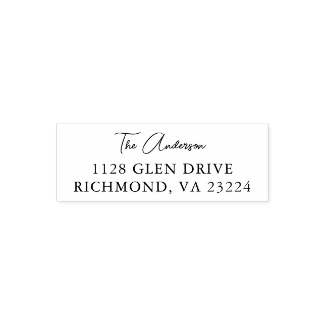 Stylish Script Return Address Self-inking Stamp (Design)