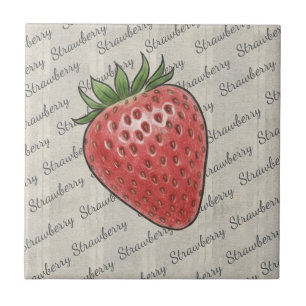 Stylish script text based background Strawberry Tile
