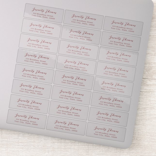 Stylish script transparent return address label (Detail)