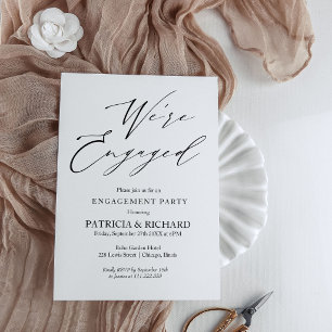 Stylish Script We Are Engaged Engagement Party Invitation