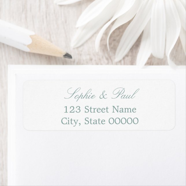 Stylish Sea Glass White Return Address Label (Insitu)