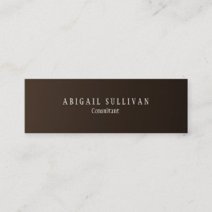 Stylish Sepia Brown Plain Clean Slim Mini Business Card