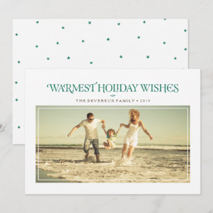 Stylish Serif Christmas Holiday Photo in Pine Card