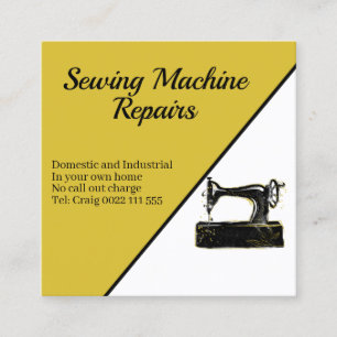 Stylish Sewing Machine Repair Square Business Card