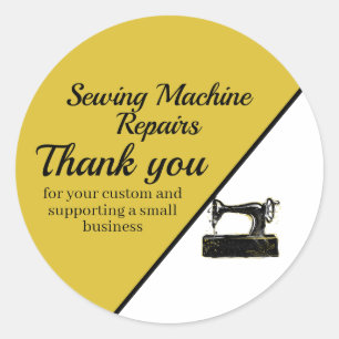 Stylish Sewing Machine Repair Thank You Classic Round Sticker