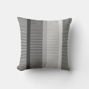 Stylish Shades of Grey Gray Stripes Cushion