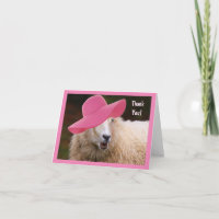 Stylish Sheep Thank You Card