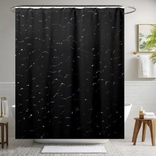 Stylish Shimmering Black Sequin Shower Curtain