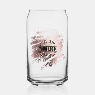 Stylish Shiny Bronze Business Logo Guest Can Glass