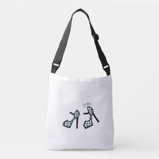 Stylish Shoe Print - Teal Plaid Crossbody Bag
