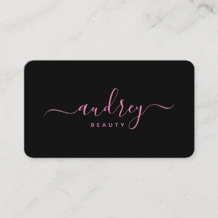stylish signature pink and black Business Card