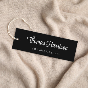 Stylish Signature Script Black Hang Tag