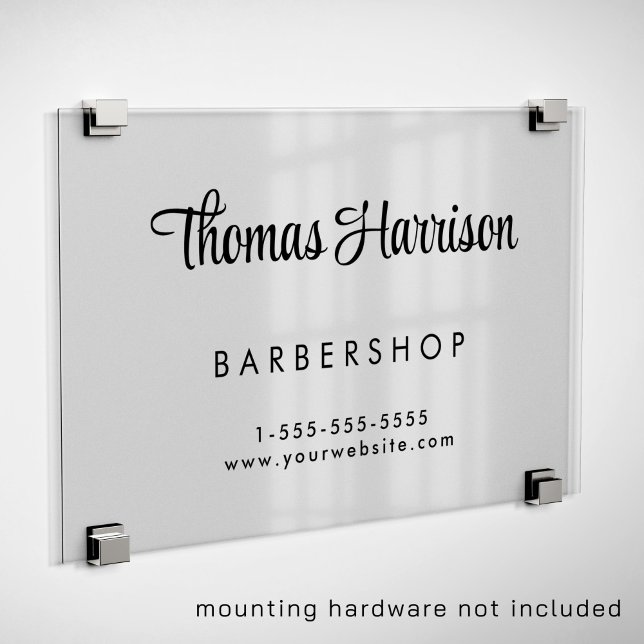 Stylish Signature Script Business  Acrylic Sign (Empower your name in our signature script as your logo and brand identity)