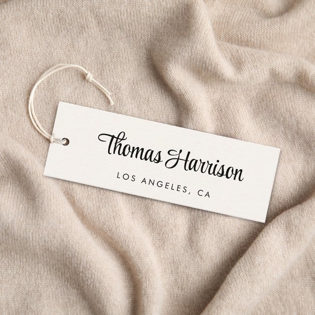 Stylish Signature Script Cream Hang Tag (Empower your name in our signature script as your logo and brand identity)