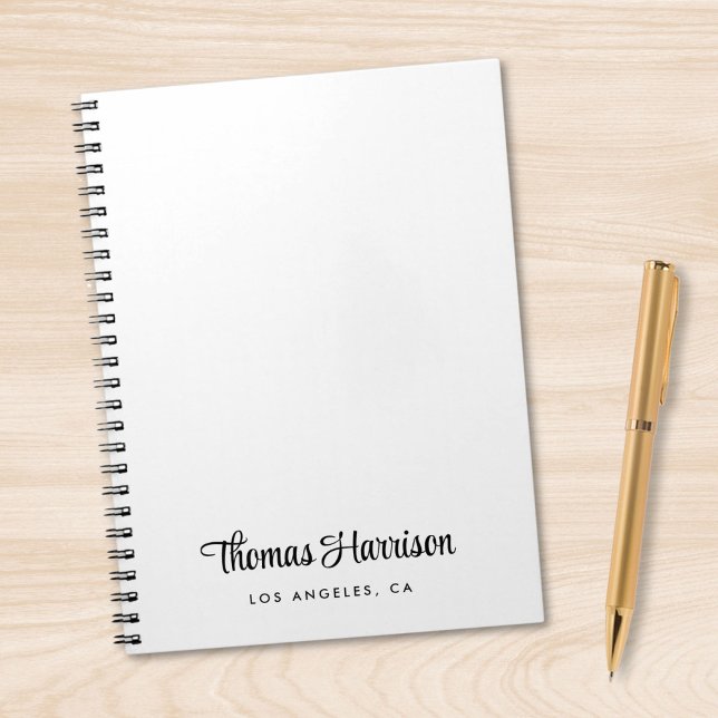 Stylish Signature Script Monogram Notebook (Empower your name in our signature script as your logo and brand identity)