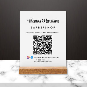 Stylish Signature Script QR Code Business Acrylic Sign
