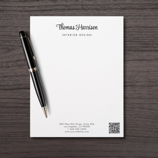 Stylish Signature Script QR Code Business Custom Letterhead (Creator Uploaded)