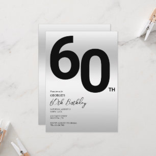 Stylish Silver 60th Birthday Party Invitation