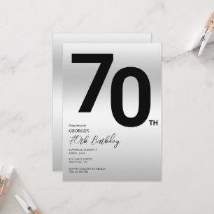 Stylish Silver 70th Birthday Party Invitation