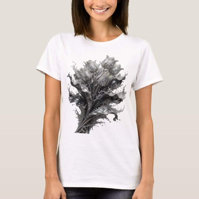 Stylish Silver ABSTRACT ART Custom Tee (Front)