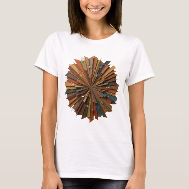 Stylish Silver ABSTRACT ART Graphic Design T-Shirt (Front)