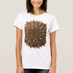 Stylish Silver AUTUMN LEAVES Modern Design T-Shirt