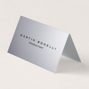 Stylish Silver Background Plain Customisable Business Card