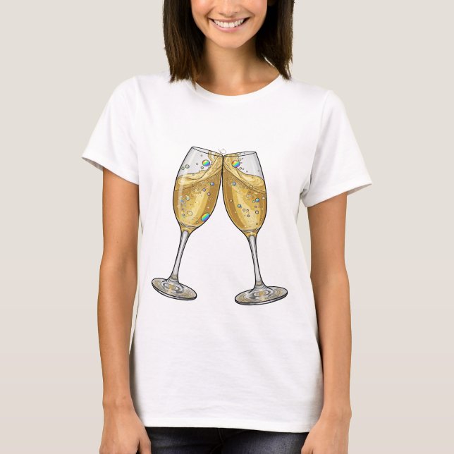 Stylish Silver CHEERS Modern Design T-Shirt (Front)