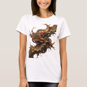 Stylish Silver CHOCOLATE GEARS AND WAVES T-Shirt
