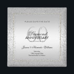 Stylish Silver Confetti 60th Wedding Save The Date Magnet<br><div class="desc">Custom 60th Wedding Anniversary save the date magnets for couples sixtieth Anniversary events. All text, font and text colour is fully customisable to meet your requirements, if you would like help to customise your product or would like matching products, please contact me through my store and i will be very...</div>