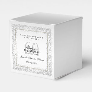 Stylish Silver Confetti 60th Wedding Thank You Favour Box