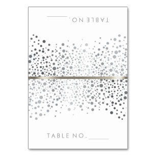 Stylish Silver Confetti Dots   Tent Cards