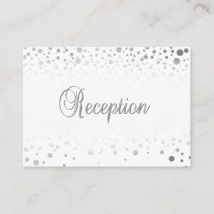 Stylish Silver Confetti Dots White Background Enclosure Card