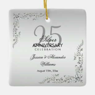 25th wedding anniversary christmas tree ornaments