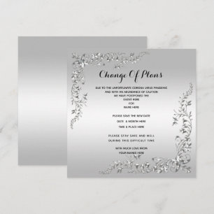 Stylish Silver Decoration Change Of Plan Invitation