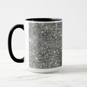 Stylish Silver Glitter Glitz Photo Mug