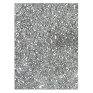 Stylish Silver Glitter Glitz Photo Tablecloth
