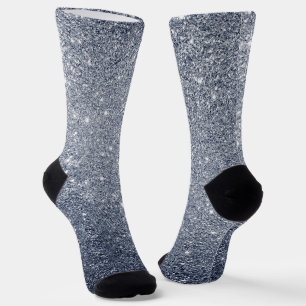 Stylish Silver Gray Glitter Design Socks