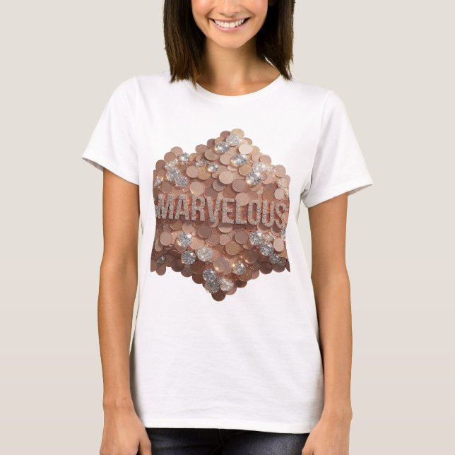 Stylish Silver MARVELOUS Design T-Shirt (Front)