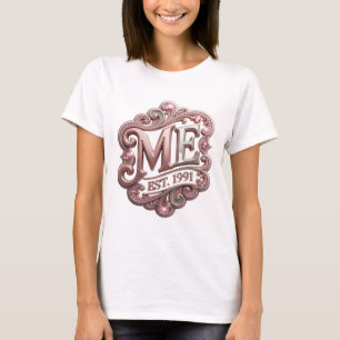 Stylish Silver ME EST 1991 Quote Design T-Shirt